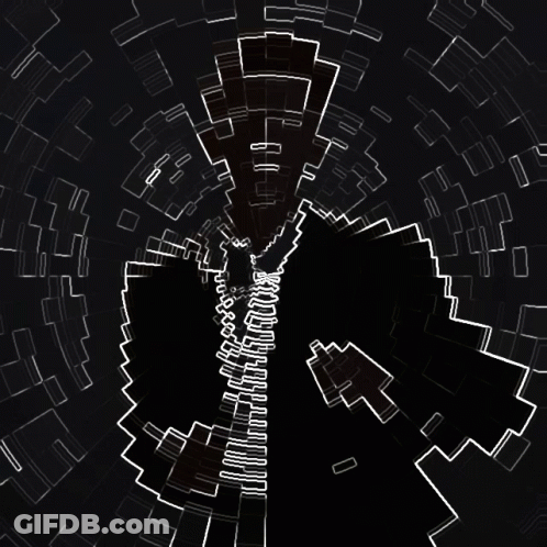 A Black And White Drawing Of A Maze With A White Outline GIF