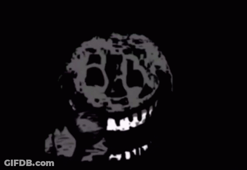 A Black And White Drawing Of A Monster With A Glowing Mouth GIF