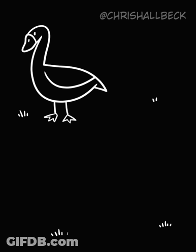 A Black And White Drawing Of A Moose And A Meerkat GIF