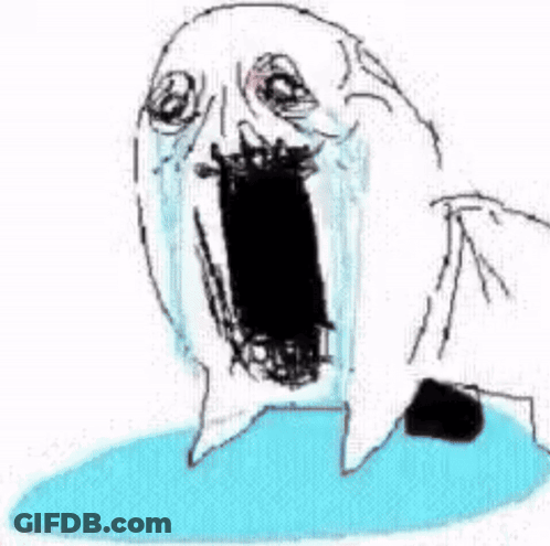 A Black And White Drawing Of A Person Crying With The Word Aaa Written In The Background GIF