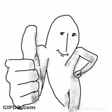 A Black And White Drawing Of A Person Giving A Thumbs Up Sign . GIF