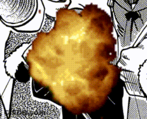 A Black And White Drawing Of A Person Holding A Large Explosion In Their Hand GIF