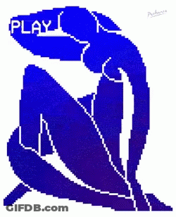 A Black And White Drawing Of A Person Kneeling Down With The Name Picasso At The Bottom GIF