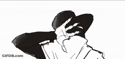 A Black And White Drawing Of A Person Looking Through A Hole In The Eye GIF