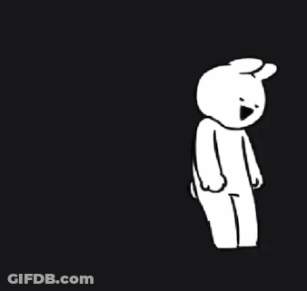 A Black And White Drawing Of A Person 'S Face On A Black Background . GIF
