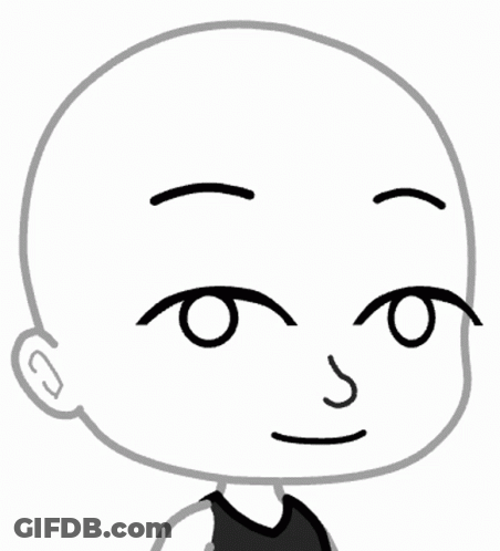 A Black And White Drawing Of A Person 'S Face With A Black Shirt On . GIF