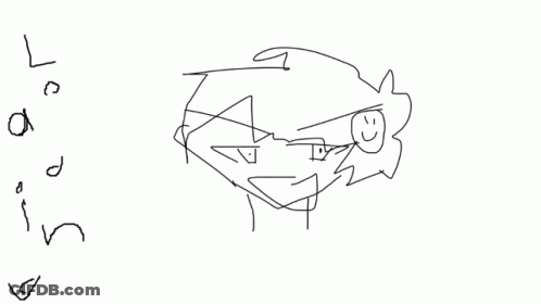 A Black And White Drawing Of A Person 'S Face With A Smiley Face And The Words " I Love You " Written Below It GIF