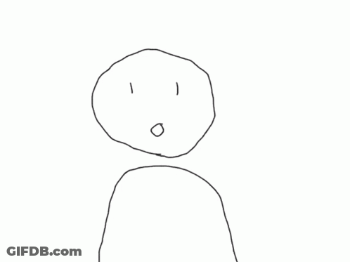 A Black And White Drawing Of A Person 'S Face With Their Mouth Open GIF