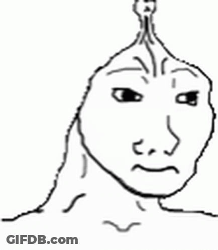 A Black And White Drawing Of A Person 'S Face . GIF