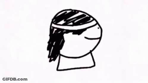 A Black And White Drawing Of A Person 'S Head And Neck GIF