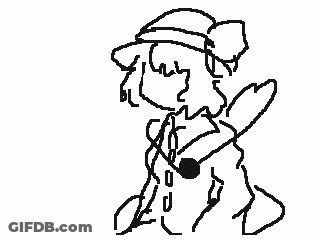 A Black And White Drawing Of A Person Standing In A Circle . GIF
