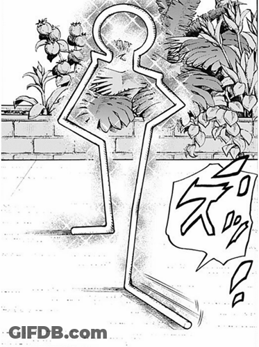 A Black And White Drawing Of A Person Standing In Front Of A Brick Wall Surrounded By Plants . GIF
