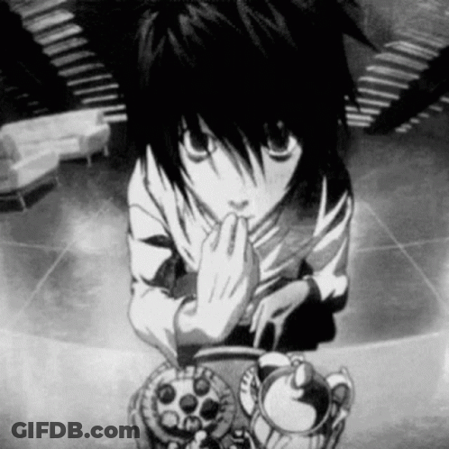 A Black And White Drawing Of A Person Standing In Front Of A Teapot GIF