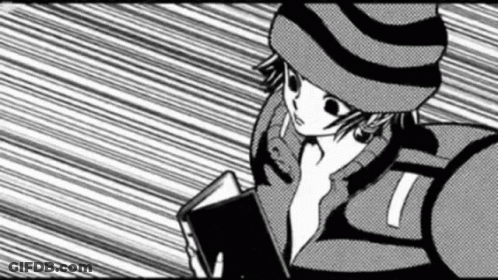 A Black And White Drawing Of A Person Wearing A Hat And Holding A Book . GIF