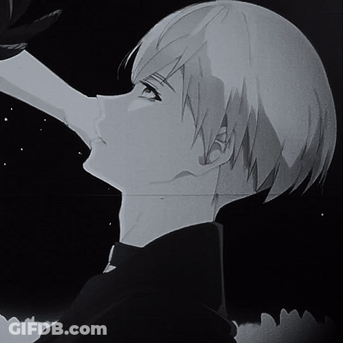 A Black And White Drawing Of A Person With A Hand On Their Face GIF