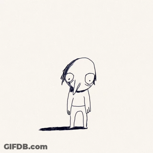 A Black And White Drawing Of A Person With A Long Nose GIF