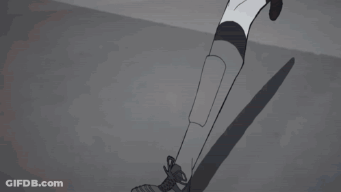 A Black And White Drawing Of A Person With A Shadow On The Ground GIF