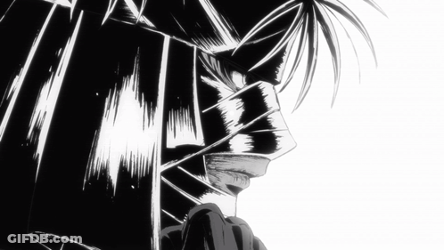 A Black And White Drawing Of A Person With Bandages On Their Face GIF