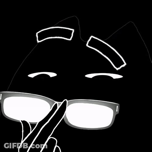 A Black And White Drawing Of A Person With Glasses GIF