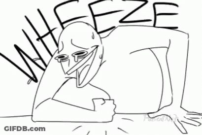 A Black And White Drawing Of A Person With The Word Weeze Written Above Them GIF
