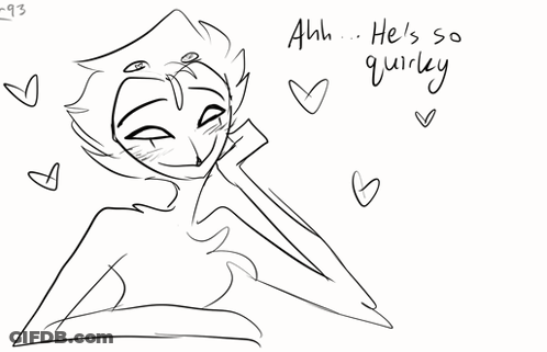 Black And White Drawing Of Quirky Person GIF