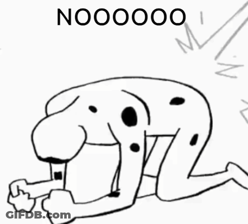 Black And White Drawing Of Person Saying Nooooo GIF