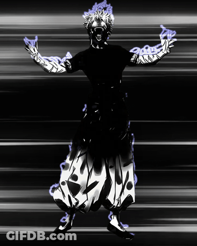 A Black And White Drawing Of A Person With Their Arms Out GIF