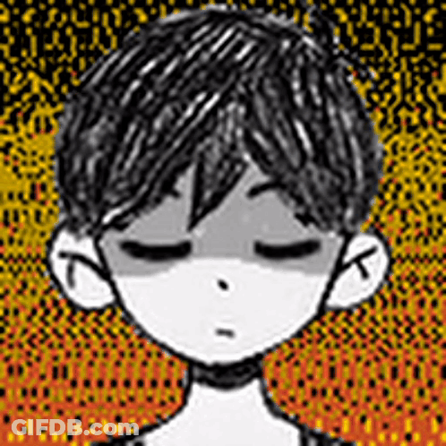 Black And White Drawing Of Person With Closed Eyes GIF