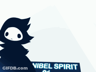 A Black And White Drawing Of A Rabbit With The Words Nibel Spirit Written On It GIF