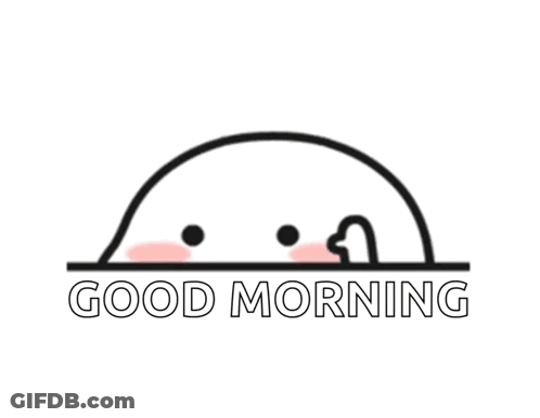 A Black And White Drawing Of A Seal With The Words Good Morning Written Below It . GIF