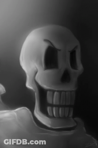 A Black And White Drawing Of A Skull With A Very Large Mouth GIF