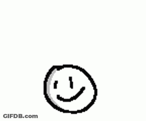 A Black And White Drawing Of A Smiley Face With A Shadow On A White Background . GIF