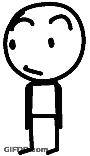 A Black And White Drawing Of A Stick Figure Making A Funny Face GIF