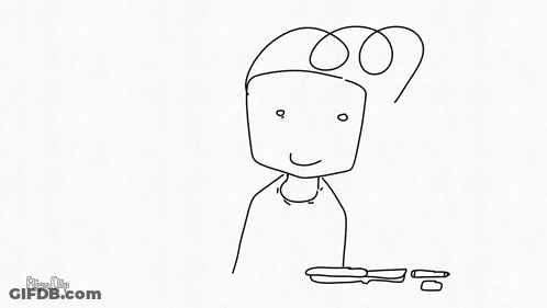 A Black And White Drawing Of A Stick Figure With A Smiley Face GIF