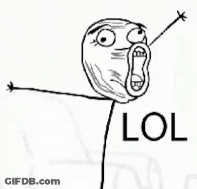 A Black And White Drawing Of A Stick Figure With The Word Lol Written Below It . GIF