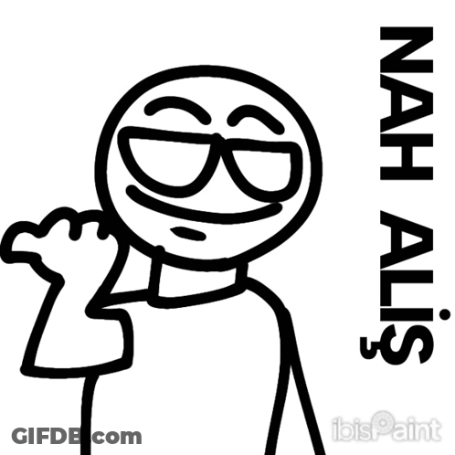 A Black And White Drawing Of A Stick Figure With The Words Nah Alis Below GIF