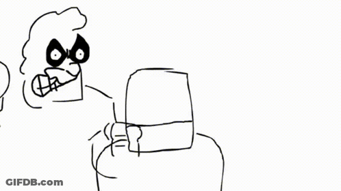 A Black And White Drawing Of A Superhero Wearing A Mask . GIF