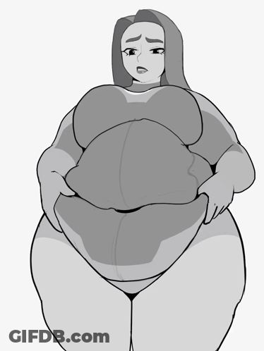 A Black And White Drawing Of A Woman 'S Belly GIF