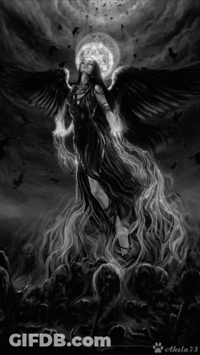 Black And White Woman With Wings And 73 GIF