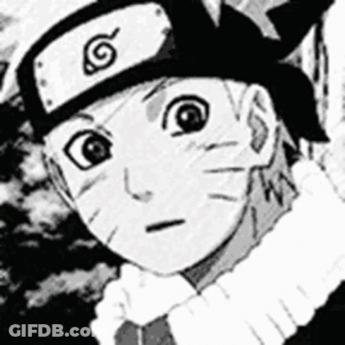A Black And White Drawing Of A Young Boy Wearing A Headband And A Scarf . GIF