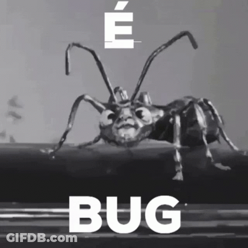 A Black And White Drawing Of An Ant With The Word Bug Written Below It GIF