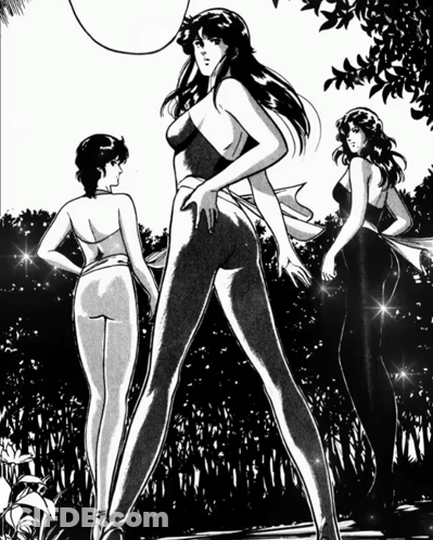 A Black And White Drawing Of Three Naked Women GIF