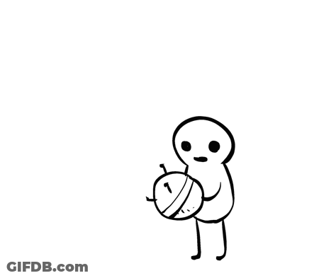 A Black And White Drawing Of Two Cartoon Characters Talking To Each Other With One Saying " I Made This " GIF