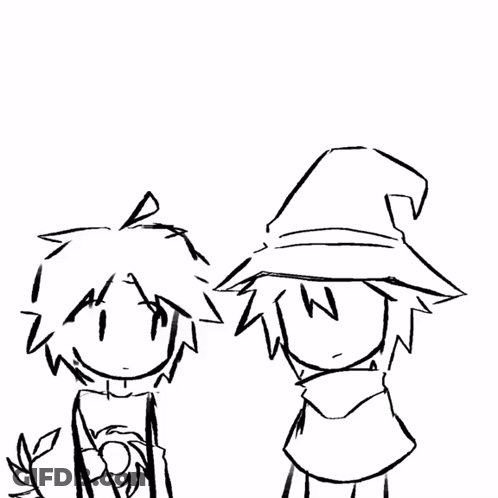 A Black And White Drawing Of Two Cartoon Characters With The Words I Want A Kiss GIF