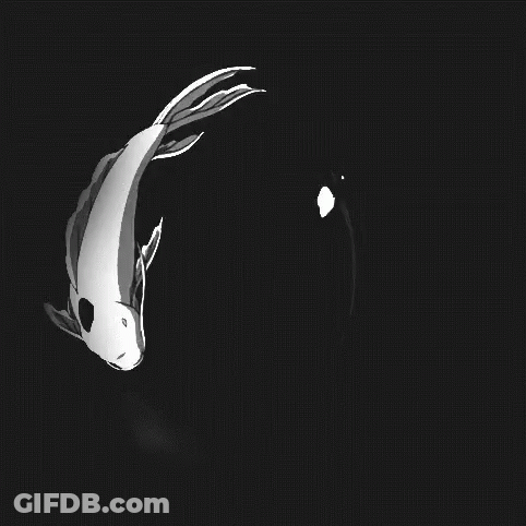 A Black And White Drawing Of Two Fish In A Circle GIF
