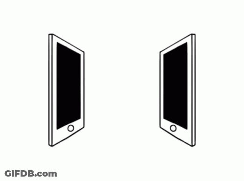 A Black And White Drawing Of Two Hands Shaking Hands Coming Out Of A Cell Phone . GIF