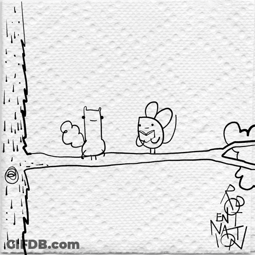 A Black And White Drawing On A Napkin That Says ' Ent Nation ' At The Bottom GIF