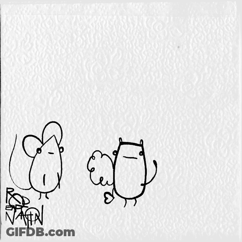 A Black And White Drawing With The Words " I Wish I Had A Card This Big To Give You " On Top GIF