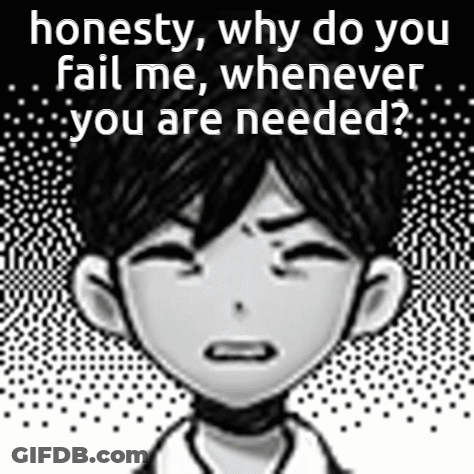 A Black And White Image Of A Boy With The Words `` Honesty , Why Do You Fail Me GIF