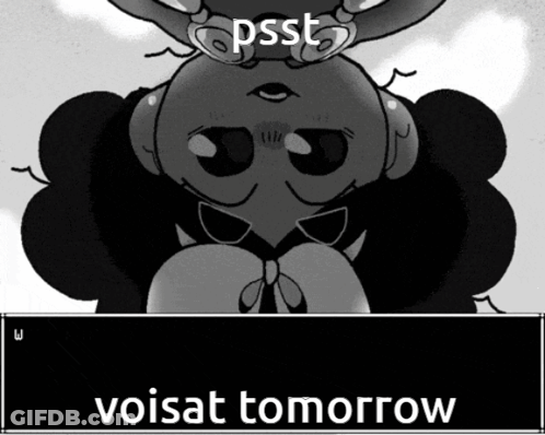 A Black And White Image Of A Cartoon Character With The Words Voisat Tomorrow Below It GIF